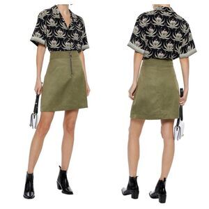 New Sandro Paris Erman Zip Skirt Olive green
